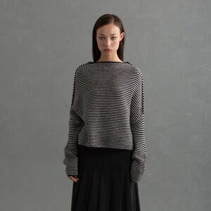 UNIF Black and White Striped Sweater